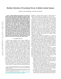 Runtime Detection of Executional Errors in Robot-Assisted Surgery