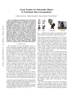 Grasp Transfer for Deformable Objects by Functional Map Correspondence