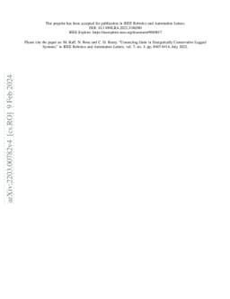Connecting Gaits in Energetically Conservative Legged Systems