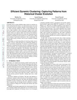 Efficient Dynamic Clustering: Capturing Patterns from Historical Cluster
  Evolution