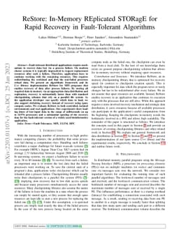 ReStore: In-Memory REplicated STORagE for Rapid Recovery in
  Fault-Tolerant Algorithms