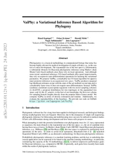 VaiPhy: a Variational Inference Based Algorithm for Phylogeny
