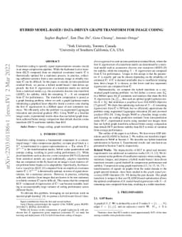 Hybrid Model-based / Data-driven Graph Transform for Image Coding
