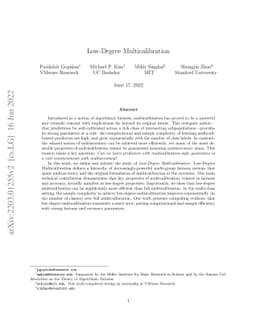 Low-Degree Multicalibration