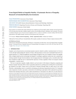 From Digital Media to Empathic Reality: A Systematic Review of Empathy
  Research in Extended Reality Environments