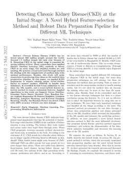 Detecting Chronic Kidney Disease(CKD) at the Initial Stage: A Novel
  Hybrid Feature-selection Method and Robust Data Preparation Pipeline for
  Different ML Techniques