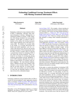 Estimating Conditional Average Treatment Effects with Missing Treatment
  Information