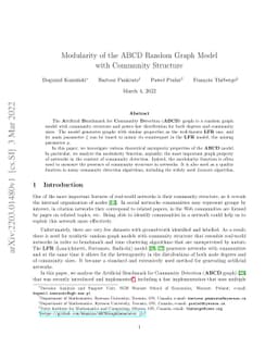 Modularity of the ABCD Random Graph Model with Community Structure