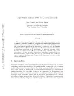 Logarithmic Voronoi Cells for Gaussian Models