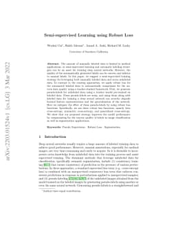 Semi-supervised Learning using Robust Loss
