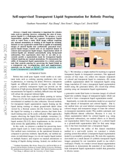 Self-supervised Transparent Liquid Segmentation for Robotic Pouring