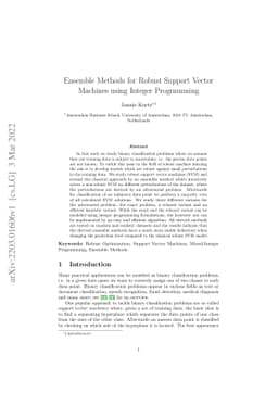 Ensemble Methods for Robust Support Vector Machines using Integer
  Programming