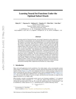 Learning Neural Set Functions Under the Optimal Subset Oracle