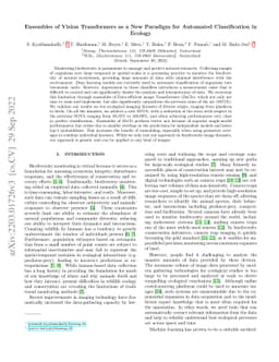 Ensembles of Vision Transformers as a New Paradigm for Automated
  Classification in Ecology