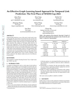 An Effective Graph Learning based Approach for Temporal Link Prediction:
  The First Place of WSDM Cup 2022