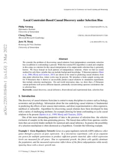 Local Constraint-Based Causal Discovery under Selection Bias