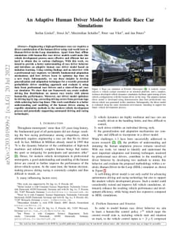An Adaptive Human Driver Model for Realistic Race Car Simulations
