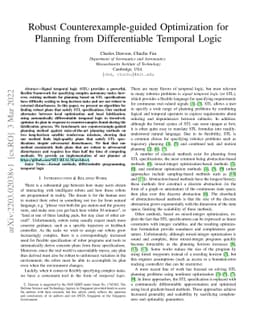 Robust Counterexample-guided Optimization for Planning from
  Differentiable Temporal Logic