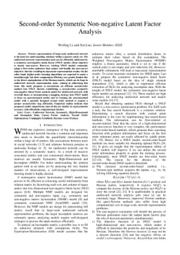 Second-order Symmetric Non-negative Latent Factor Analysis
