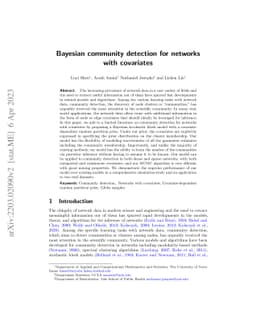 Bayesian community detection for networks with covariates