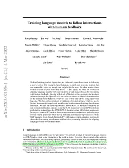 Training language models to follow instructions with human feedback