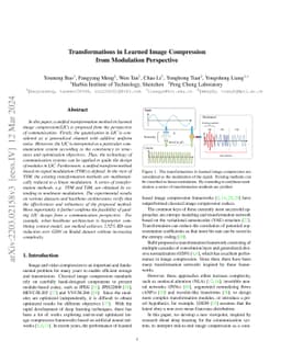 Transformations in Learned Image Compression from a Modulation
  Perspective