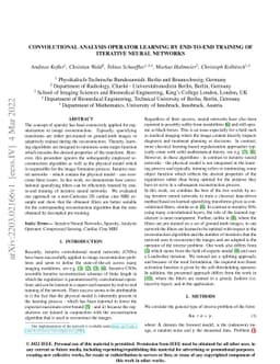 Convolutional Analysis Operator Learning by End-To-End Training of
  Iterative Neural Networks
