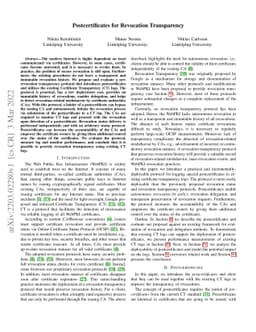 Postcertificates for Revocation Transparency