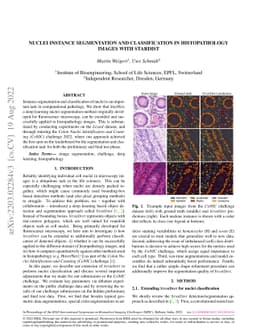 Nuclei instance segmentation and classification in histopathology images
  with StarDist