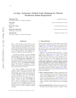 AutoMap: Automatic Medical Code Mapping for Clinical Prediction Model
  Deployment