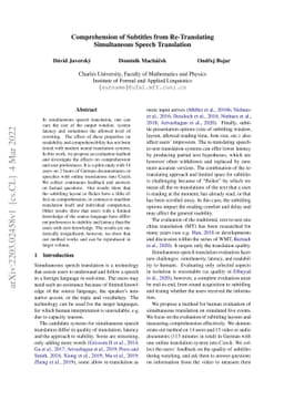 Comprehension of Subtitles from Re-Translating Simultaneous Speech
  Translation