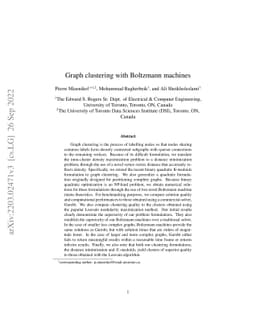 Graph clustering with Boltzmann machines