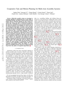 Cooperative Task and Motion Planning for Multi-Arm Assembly Systems