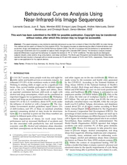 Behavioural Curves Analysis Using Near-Infrared-Iris Image Sequences