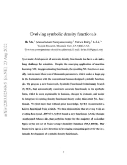 Evolving symbolic density functionals
