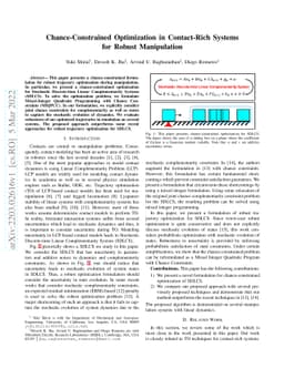 Chance-Constrained Optimization in Contact-Rich Systems for Robust
  Manipulation