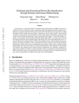 Federated and Generalized Person Re-identification through Domain and
  Feature Hallucinating