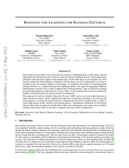 Boosting the Learning for Ranking Patterns