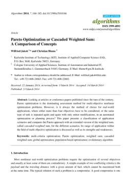 Pareto Optimization or Cascaded Weighted Sum: A Comparison of Concepts