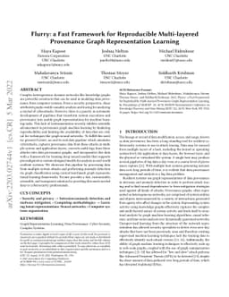 Flurry: a Fast Framework for Reproducible Multi-layered Provenance Graph
  Representation Learning