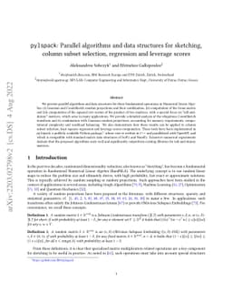 pylspack: Parallel algorithms and data structures for sketching, column
  subset selection, regression and leverage scores