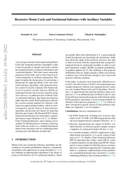 Recursive Monte Carlo and Variational Inference with Auxiliary Variables