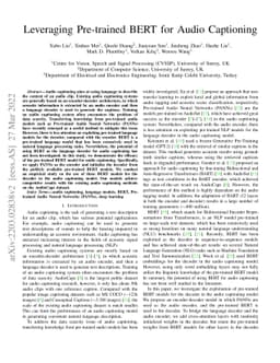 Leveraging Pre-trained BERT for Audio Captioning