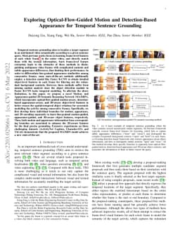 Exploring Optical-Flow-Guided Motion and Detection-Based Appearance for
  Temporal Sentence Grounding