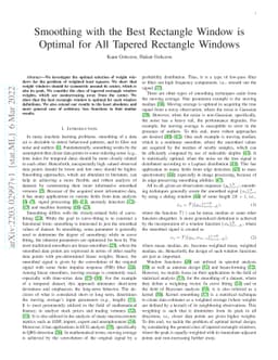 Smoothing with the Best Rectangle Window is Optimal for All Tapered
  Rectangle Windows