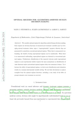 Optimal regimes for algorithm-assisted human decision-making