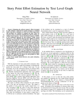 Story Point Effort Estimation by Text Level Graph Neural Network
