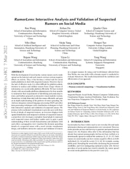 RumorLens: Interactive Analysis and Validation of Suspected Rumors on
  Social Media