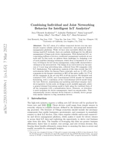 Combining Individual and Joint Networking Behavior for Intelligent IoT
  Analytics