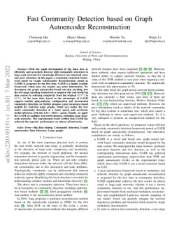 Fast Community Detection based on Graph Autoencoder Reconstruction